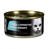 Влажный корм для котов Animall Cat Tuna & Shrimps 85 г