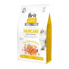 Сухой беззерновой корм для котов Brit Care (Брит Кеа) Cat GF Haircare Healthy & Shiny Coat 0.4 кг
