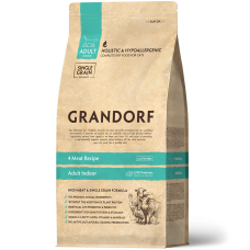 Сухий гіпоалергенний корм для котів Grandorf (Грандорф) 4 Meat Indoor 0.4 кг