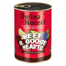 Вологий беззерновий корм для собак Dolina Noteci Dog Superfood Beef & Goose Hearts 400 г