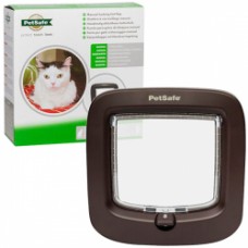 Дверцята з механічним замком для котів PetSafe Staywell Manual-Locking Cat Flap Brown 219х219 мм