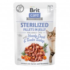 Вологий корм для стерилізованих котів Brit Care Cat Pouch Sterilized Duck & Turkey 85 г
