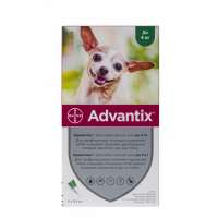 Краплі від бліх і кліщів для собак Bayer Advantix до 4 кг (1 піпетка)