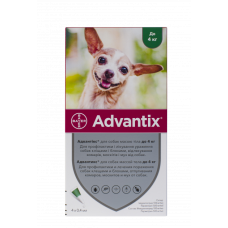 Капли от блох и клещей для собак Bayer Advantix до 4 кг (1 пипетка)