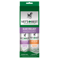 Засоби для догляду за вухами Vet's Best Ear Relief Wash + Dry 2х118 мл
