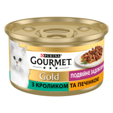 Вологий корм для котів Purina Gourmet Gold Double pleasure with rabbit & liver 85 г