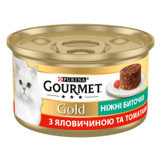 Вологий корм для котів Purina Gourmet Gold Tender balls with Beef & Tomatoes 85 г