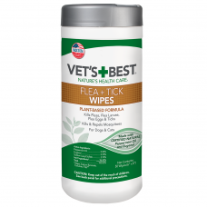 Вологі серветки від бліх та кліщів для собак Vet's Best Flea Tick Wipes 50 шт.