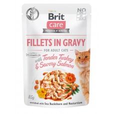 Влажный корм для котов Brit Care (Брит Кеа)  Cat Pouch Turkey & Salmon 85 г