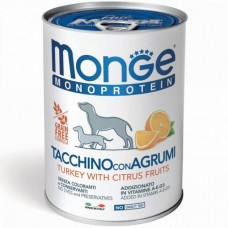 Вологий корм для собак Monge Dog Fruit Monoprotein Turkey & Citrus 0.4 кг