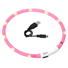 Нашийник для собак що світиться Flamingo Visio Light Led Pink 70 см