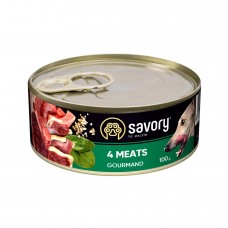 Вологий корм для собак Savory Dog Gourmand 4 Meat 100 г